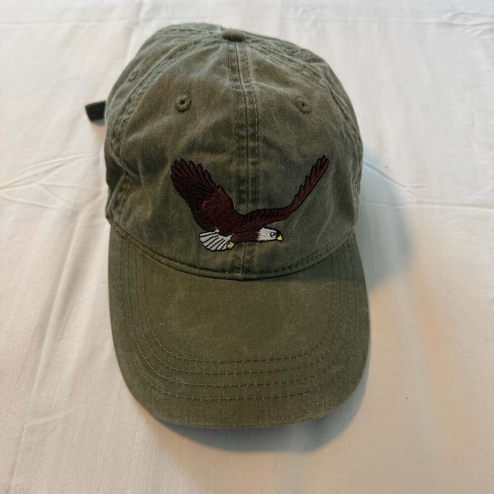 American Bald Eagle Baseball Hat Cap Heather Green